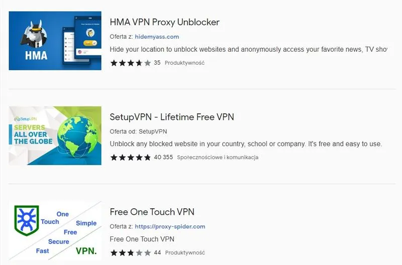 Konfiguracja VPN Chrome
