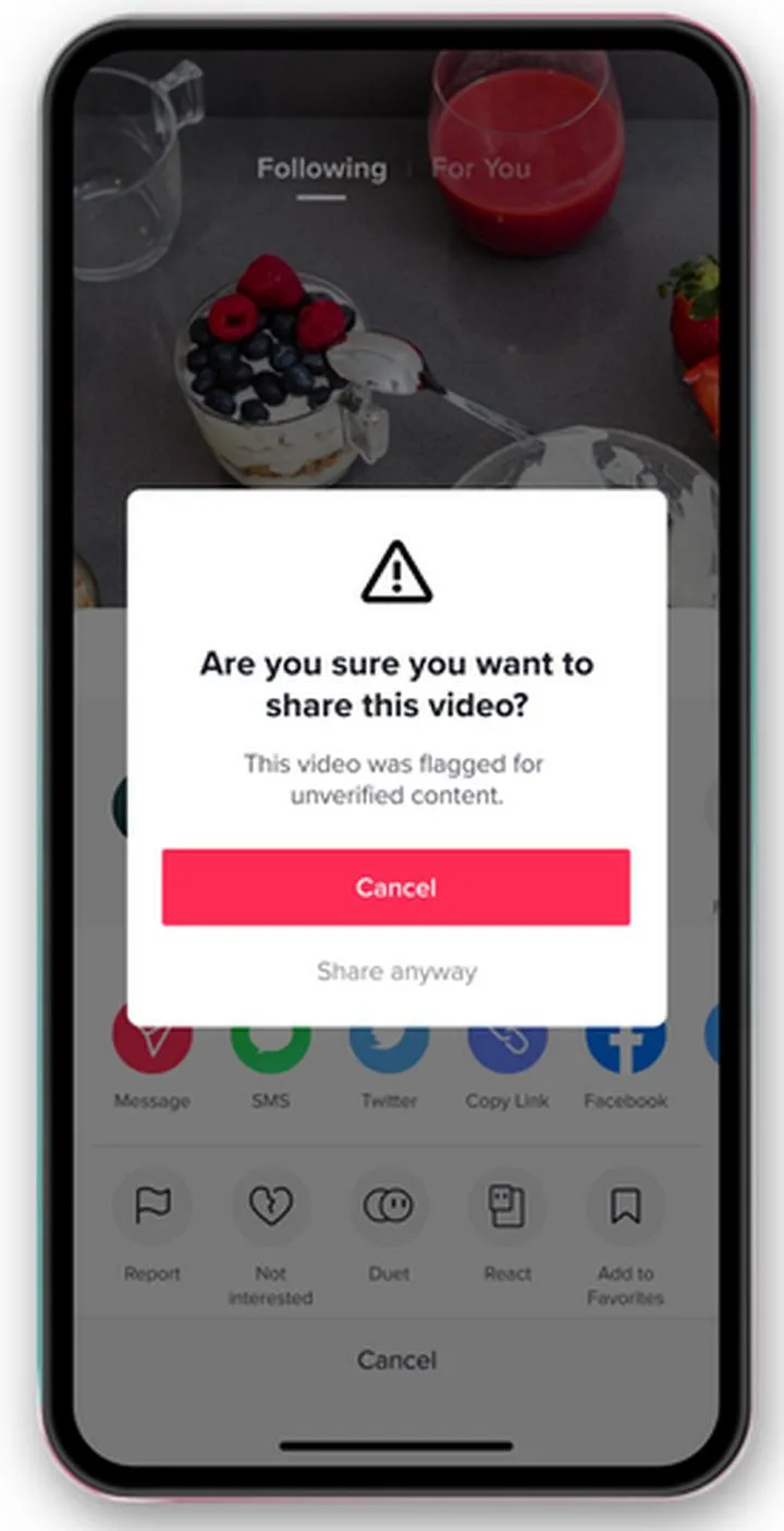 Usuwanie ostrzeżeń z TikTok